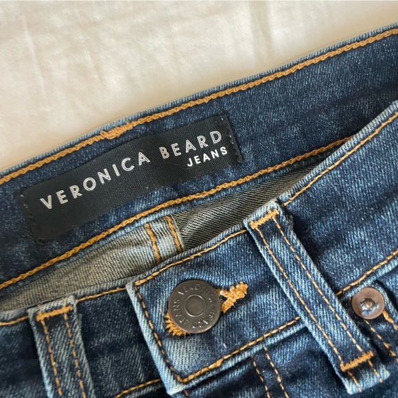 VERONICA BEARD DARK BLUE DENIM SKINNY STRAIGHT JEANS - Picture 2 of 4